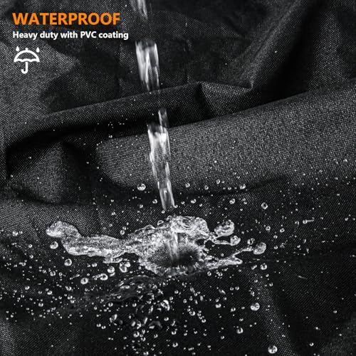 Grill Cover for Weber Searwood XL 600 Pellet Grill,All-Weather-Resistant Outdoor Protection Heavy-Duty 600D Waterproof BBQ Smoker Cover Fits Model 3400146, Black - Image 6