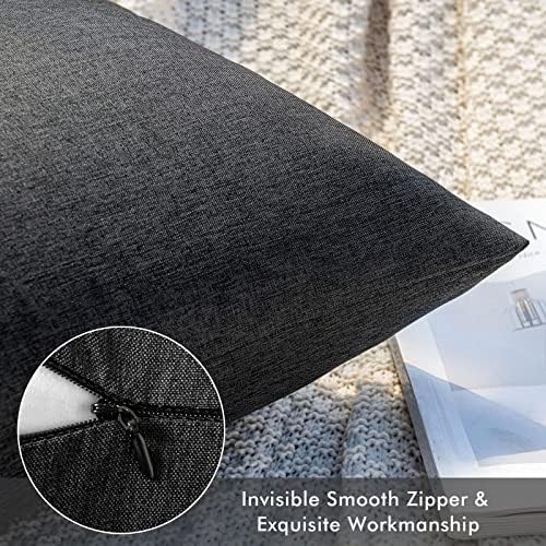 MIULEE Decorative Outdoor Pillow Covers Waterproof 18x18 Black - Image 4