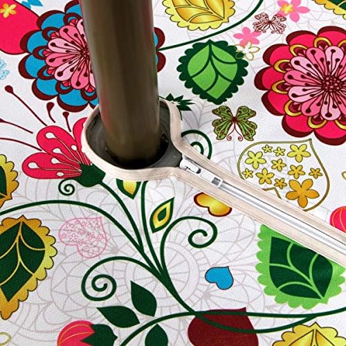 EHouseHome Outdoor and Indoor 60inch Round Tablecloth with Umbrella Hole and Zipper, Waterproof Zippered Patio Cloths, Spring/Summer Table Covers for Backyard Circular Table/BBQs/Picnic - Image 4