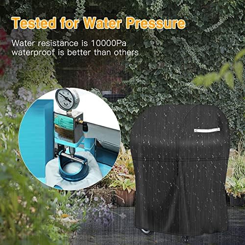 30 Inch BBQ Gas Grill Cover for Outside Grill, Heavy Duty Waterproof UV-Resistant Electric Smoker Cover with Straps and Buckle for Weber Char-Broil Nexgrill and More Grills with Collapsed Side Tables - Image 4