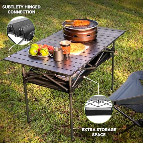 Opliy Portable Folding Camping Table for 4-6 Persons Aluminum Collapsible Table Lightweight with Carry Bag for Camping, Hiking, Picnics, BBQ, Beach Trips & Tailgating - Image 5