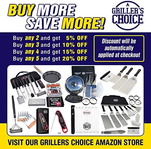 Grillers Choice- Ultimate Griddle Accessories Set- Metal Spatula Set for Flat top Grills, Commercial Heavy Duty Stainless Steel,Flat Top,Hibachi,Grilling- Designed By Chef and BBQ Judge - Image 2