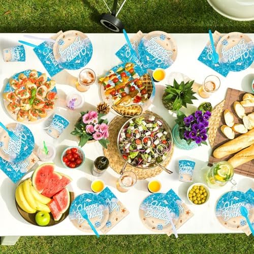 168Pcs Beach Birthday Decorations for Summer Pool Serves 24 - Image 5