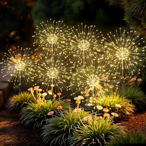 6Pack Solar Lights Outdoor, 120LED Firework Lights by Suncket