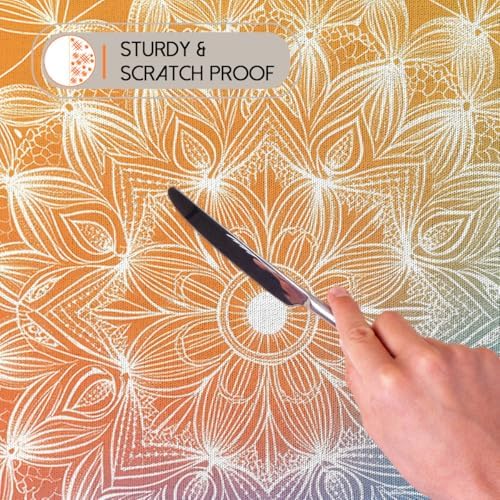 Mandala Tablecloth 54x54 Inch Square Rainbow Gradient Boho Mandala Tablecloths Polyester Table Cloth for Holiday Parties Kitchen Dining Indoor Outdoor - Image 5
