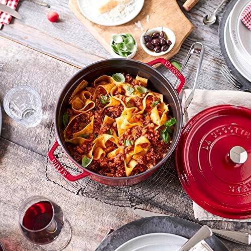 Staub Cast Iron Dutch Oven 5-qt Tall Cocotte, Made in France, Serves 5-6, Cherry - Image 5