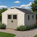 Patiowell 10x12 FT Resin Outdoor Storage Shed with Floor and Skylight,Beige by Patiowell